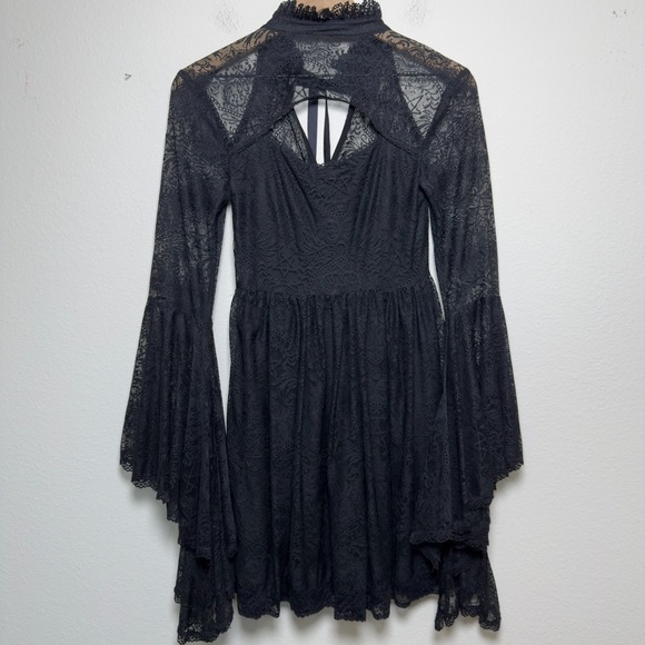 Killstar Women Shes Stardust Lace‎ Mini Dress Small Black Goth Grunge Witchy - Picture 10 of 13